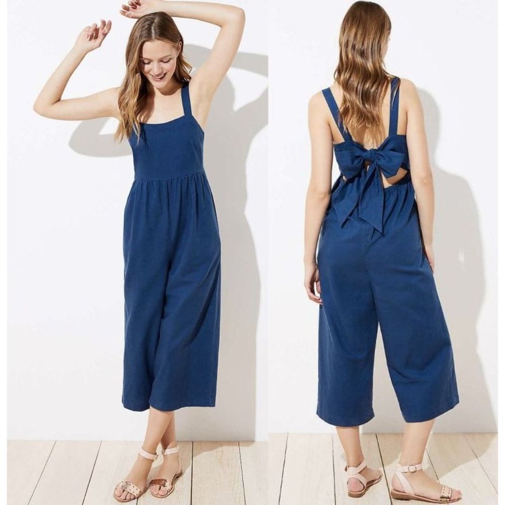 Ann Taylor LOFT Beach Tie Back Jumpsuit XS